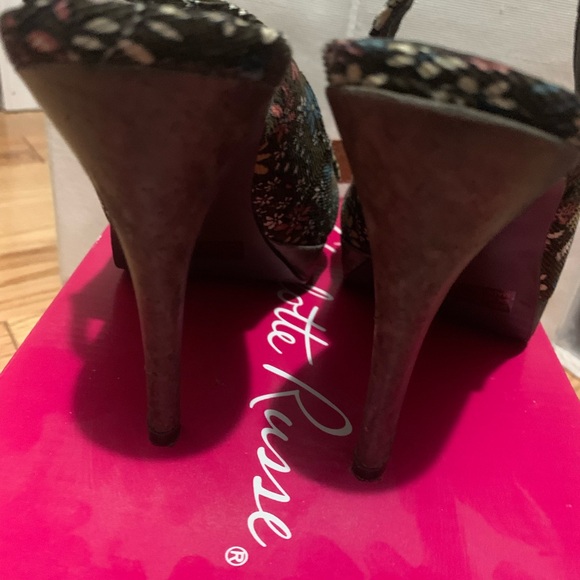 Floral Corduroy heels size 8 EUC - Picture 3 of 6